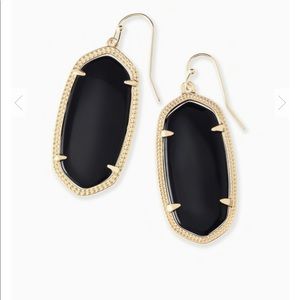 Kendra Scott Elle gold drop earrings in black